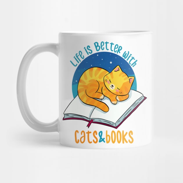 Life is better with cats and books by Yarafantasyart